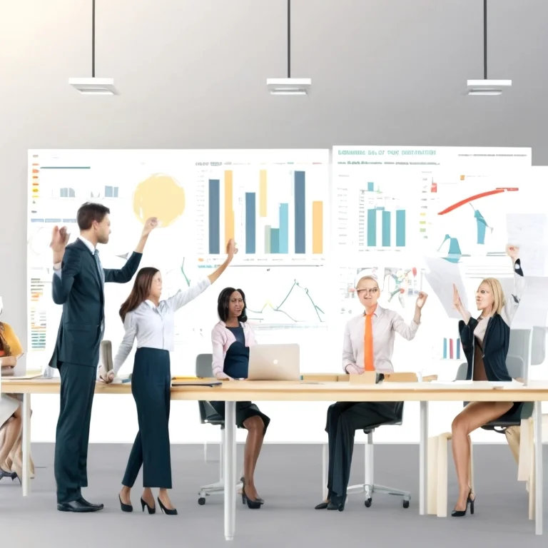 Personen starten gemeinsam motiviert in die Zielverfolgung